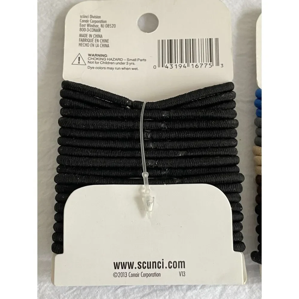 Scunci No-Damage Hair Ties Elastics Comfort Classic 2 Packs 18 pcs Old Stock NEW